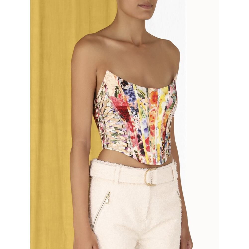 Zimmermann NWT Wonderland Floral Corset Bustier Top Blouse 0(AU) 4(US) $895
